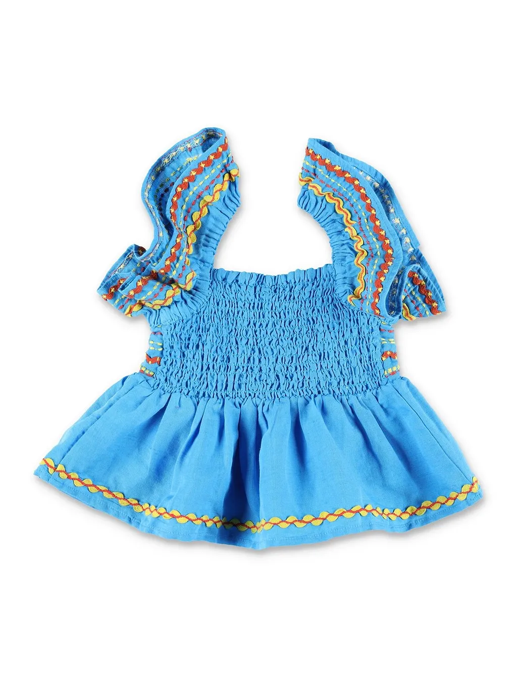 Stella Mccartney Kids Smocked Embroidered Top