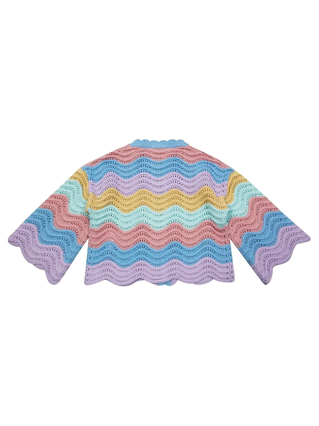 Stella Mccartney Kids Wavy Pattern Scalloped Cardigan