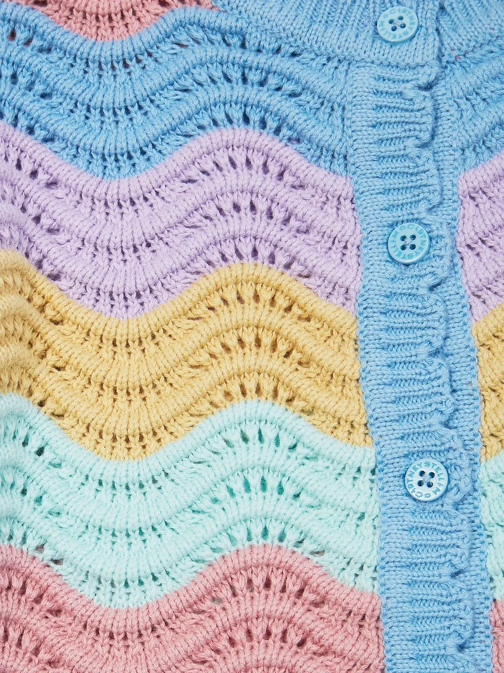 Stella Mccartney Kids Wavy Pattern Scalloped Cardigan