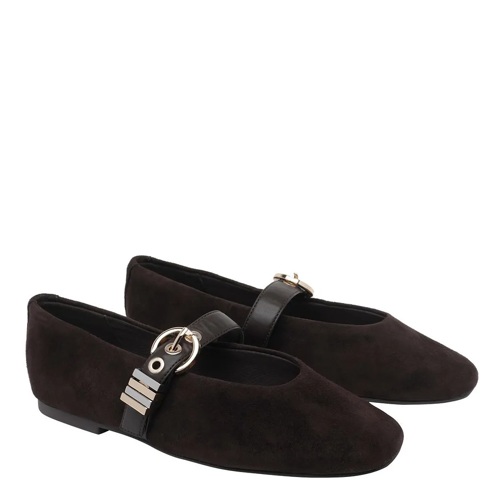 Steve Madden Lucia Buckle Ballet Flat Shoes