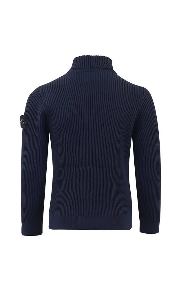 Stone Island Junior Compass-Patch Roll-Neck Jumper