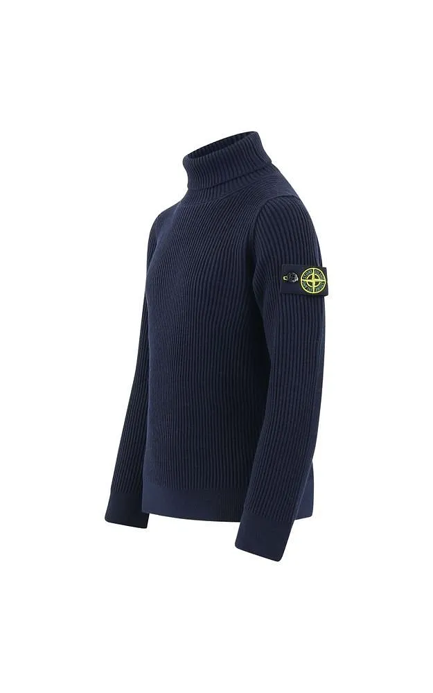 Stone Island Junior Compass-Patch Roll-Neck Jumper