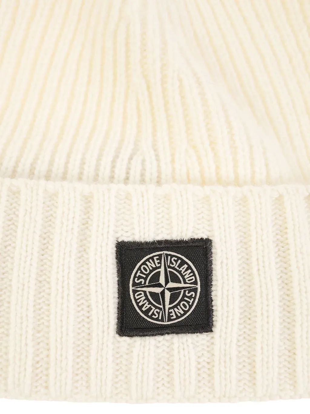 Logo Patch Ribbed Beanie
