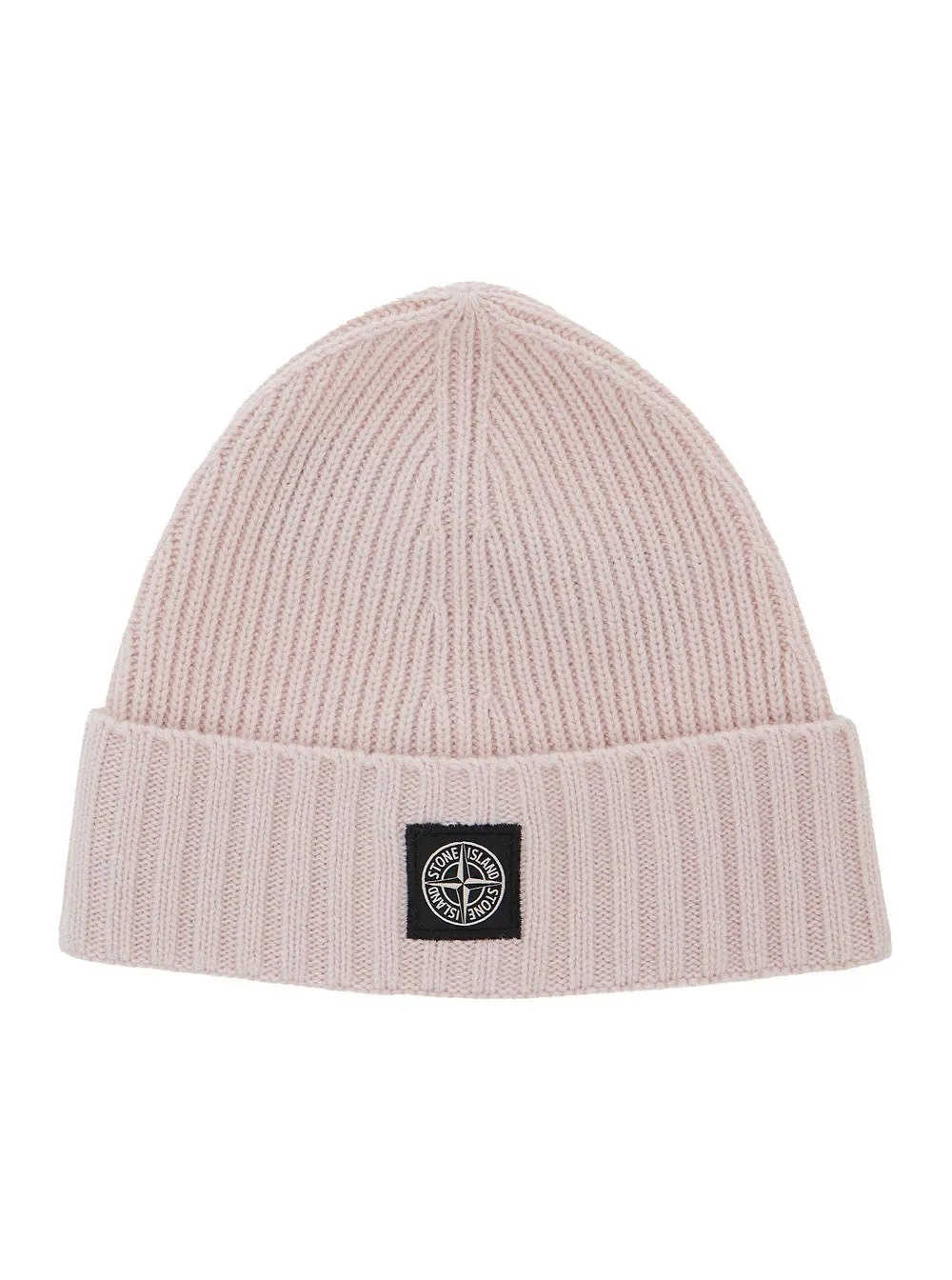 Logo Patch Ribbed Beanie Hat