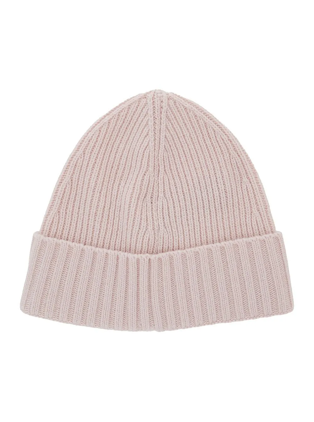Logo Patch Ribbed Beanie Hat