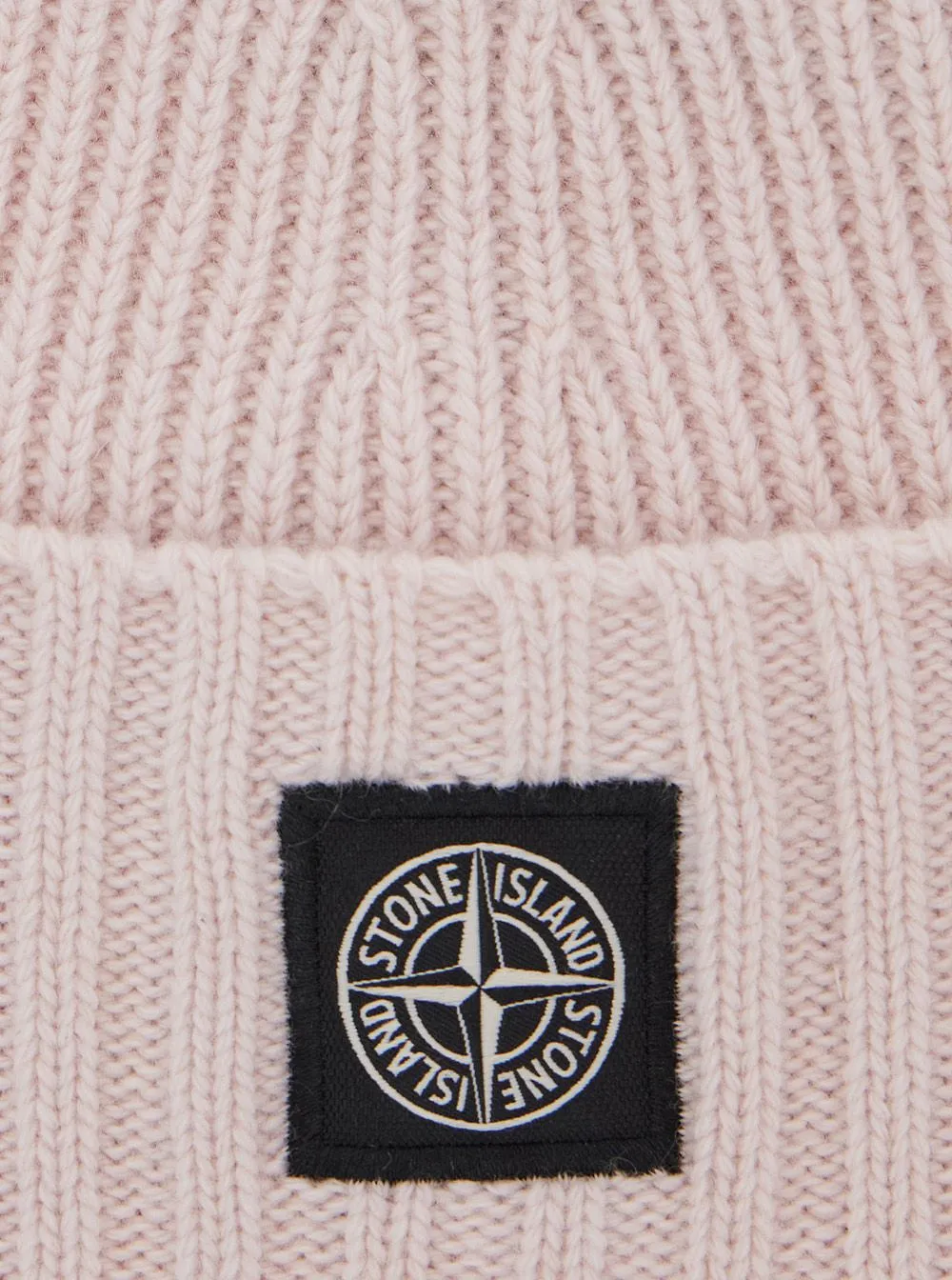 Logo Patch Ribbed Beanie Hat