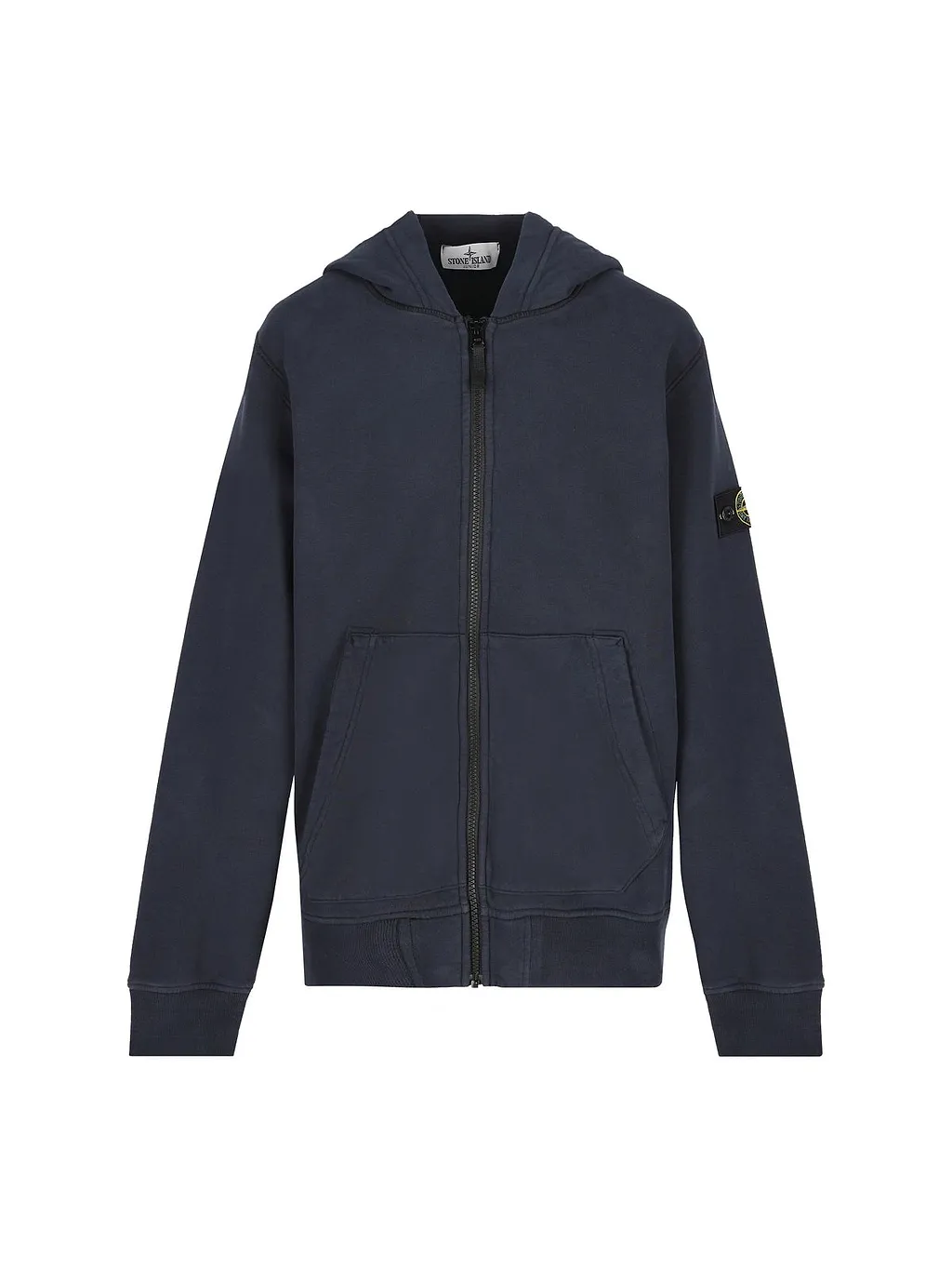 Stone Island Junior Logo Patch Zipped Hoodie