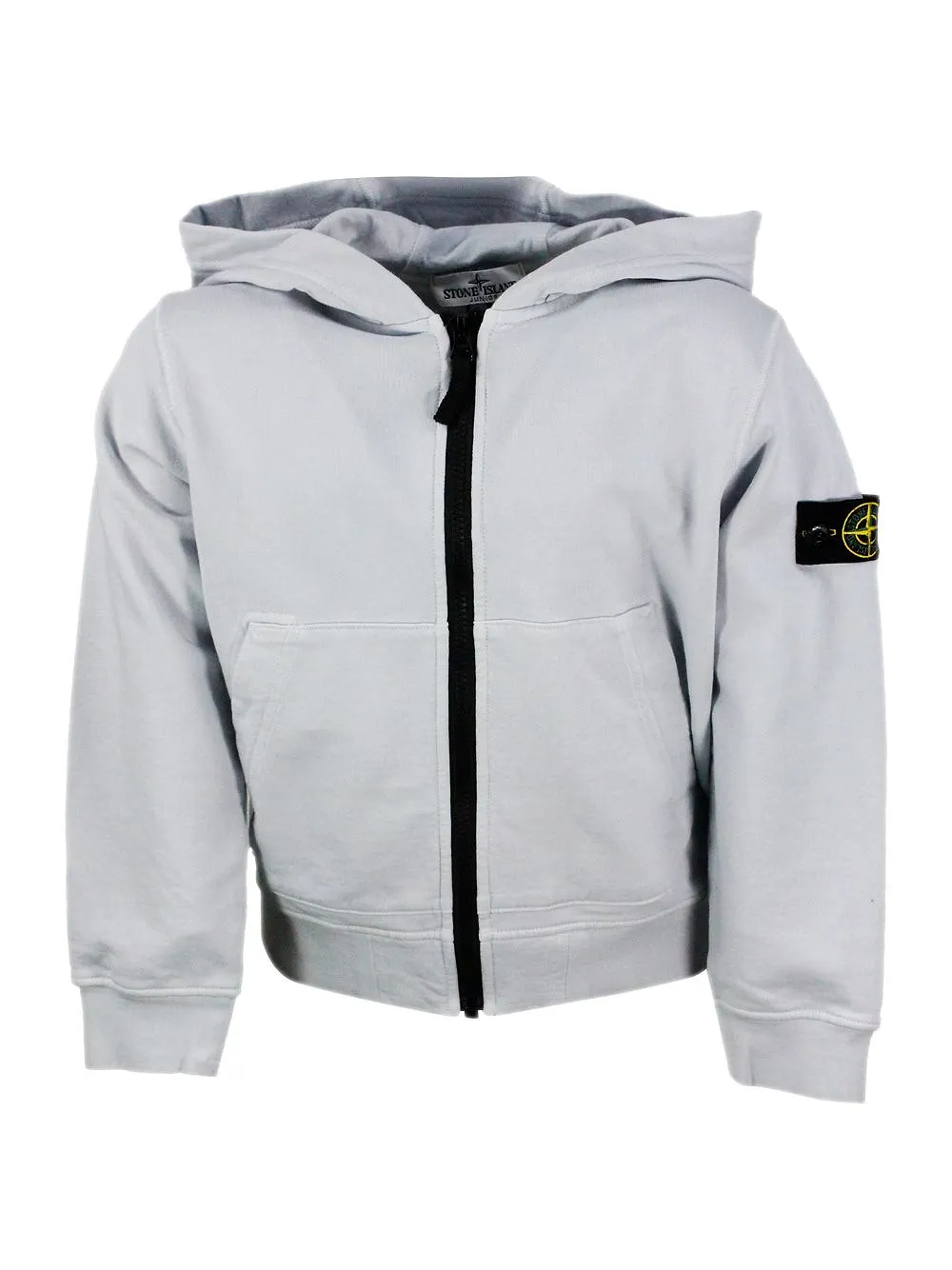 Stone Island Junior Logo-Patch Zipped Hoodie