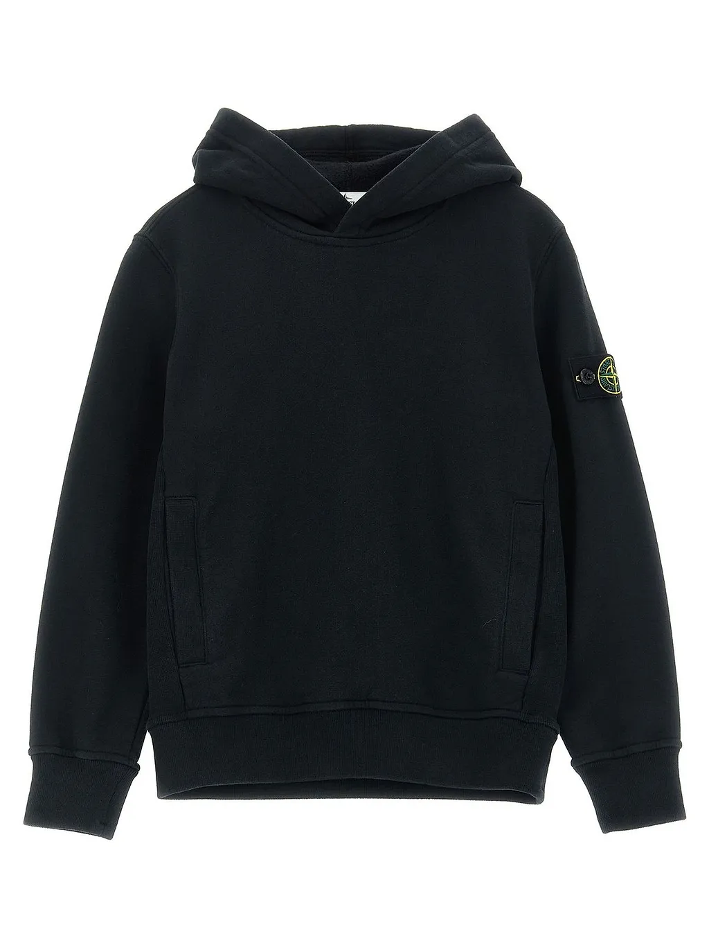 Stone Island Junior Long Sleeved Logo Patch Hoodie