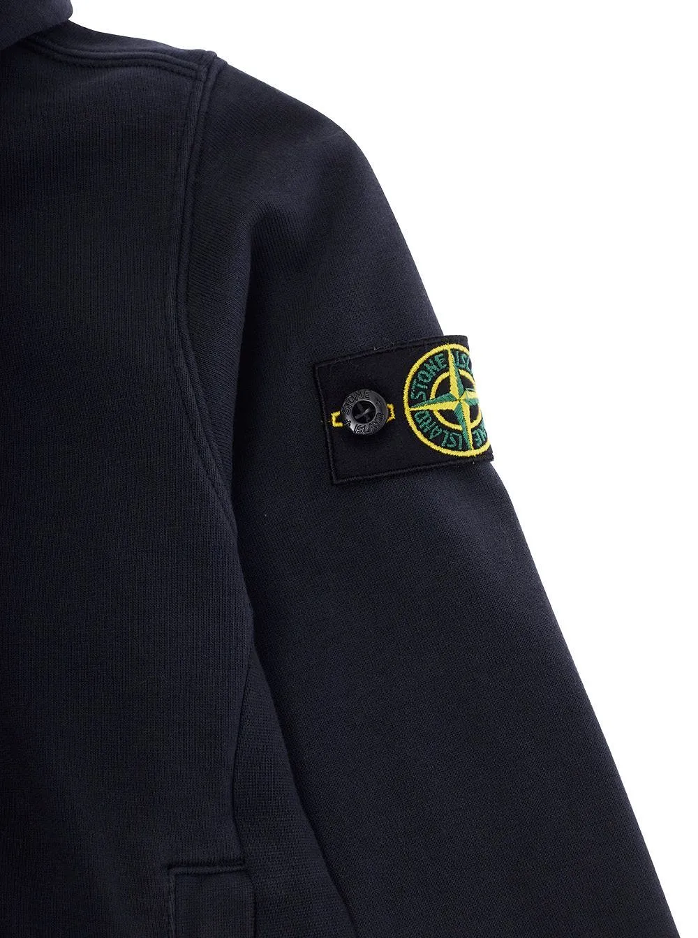 Stone Island Junior Long Sleeved Logo Patch Hoodie