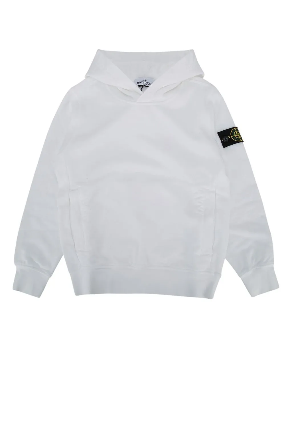 Stone Island Junior Long Sleeved Logo Patch Hoodie