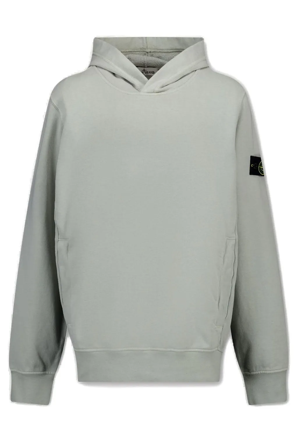 Stone Island Junior Long Sleeved Logo Patch Hoodie