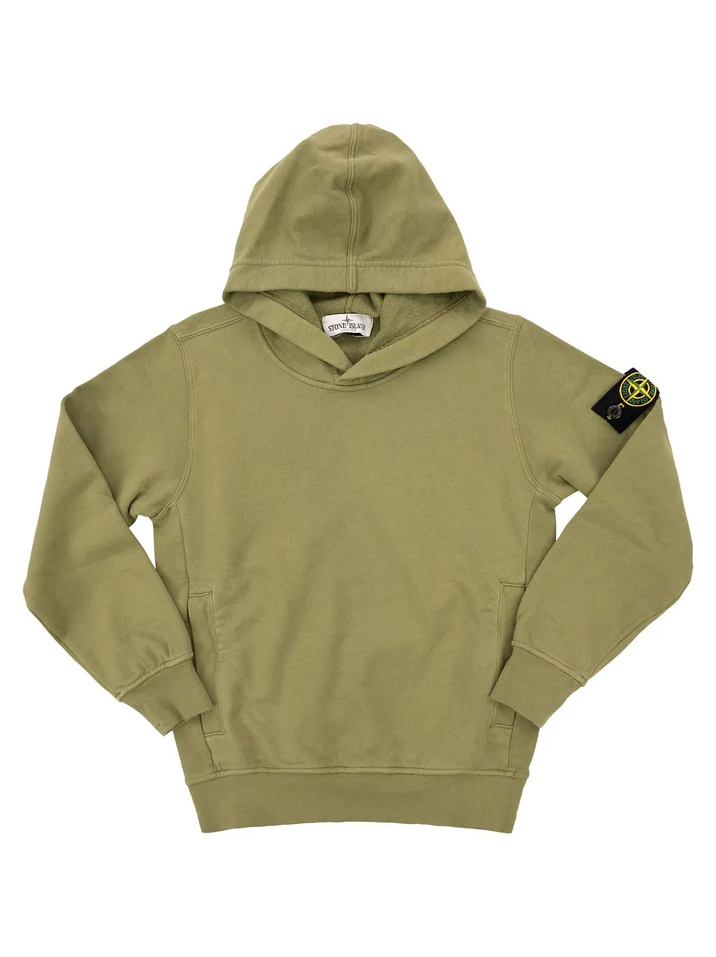 Stone Island Junior Long Sleeved Logo Patch Hoodie