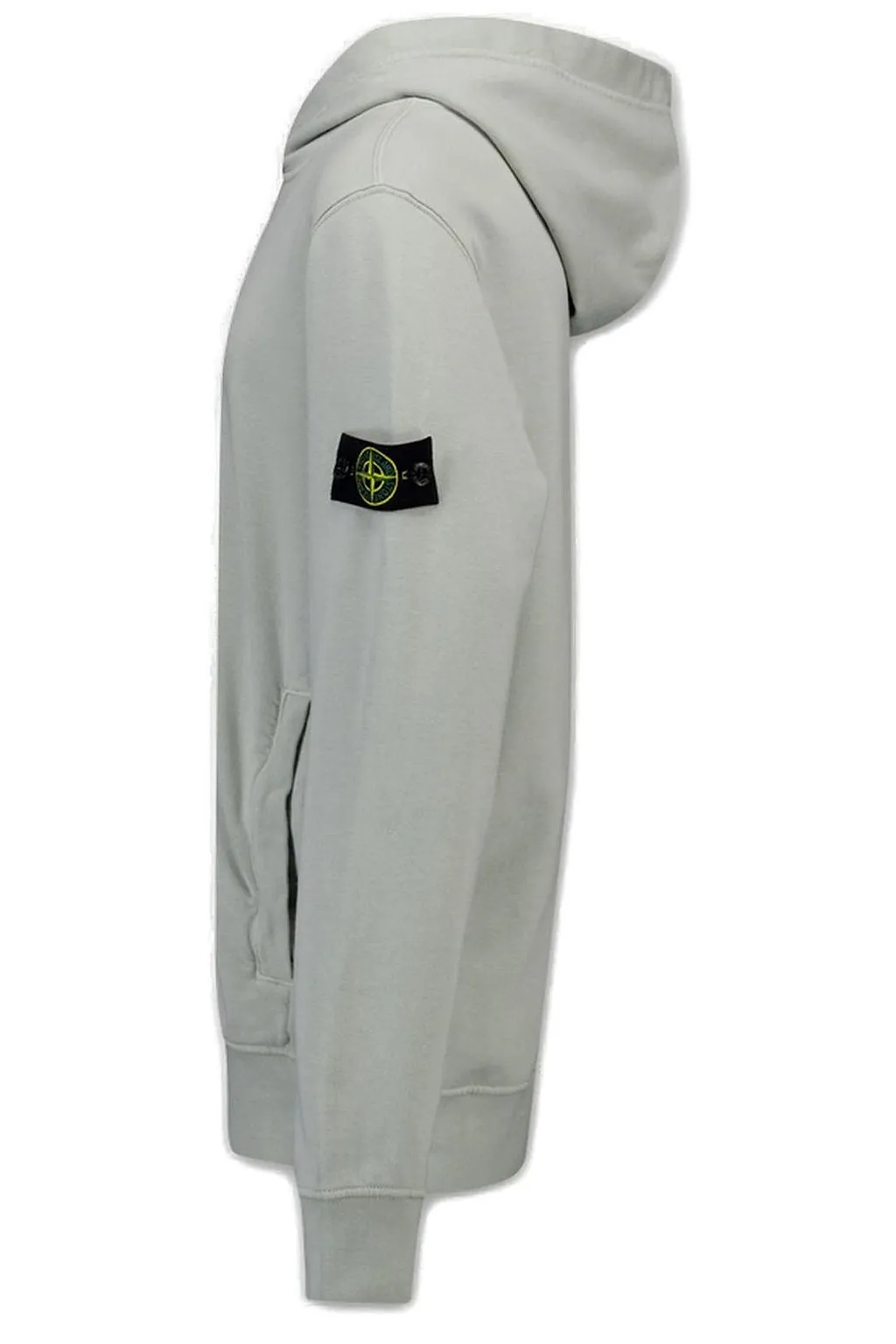 Stone Island Junior Long Sleeved Logo Patch Hoodie