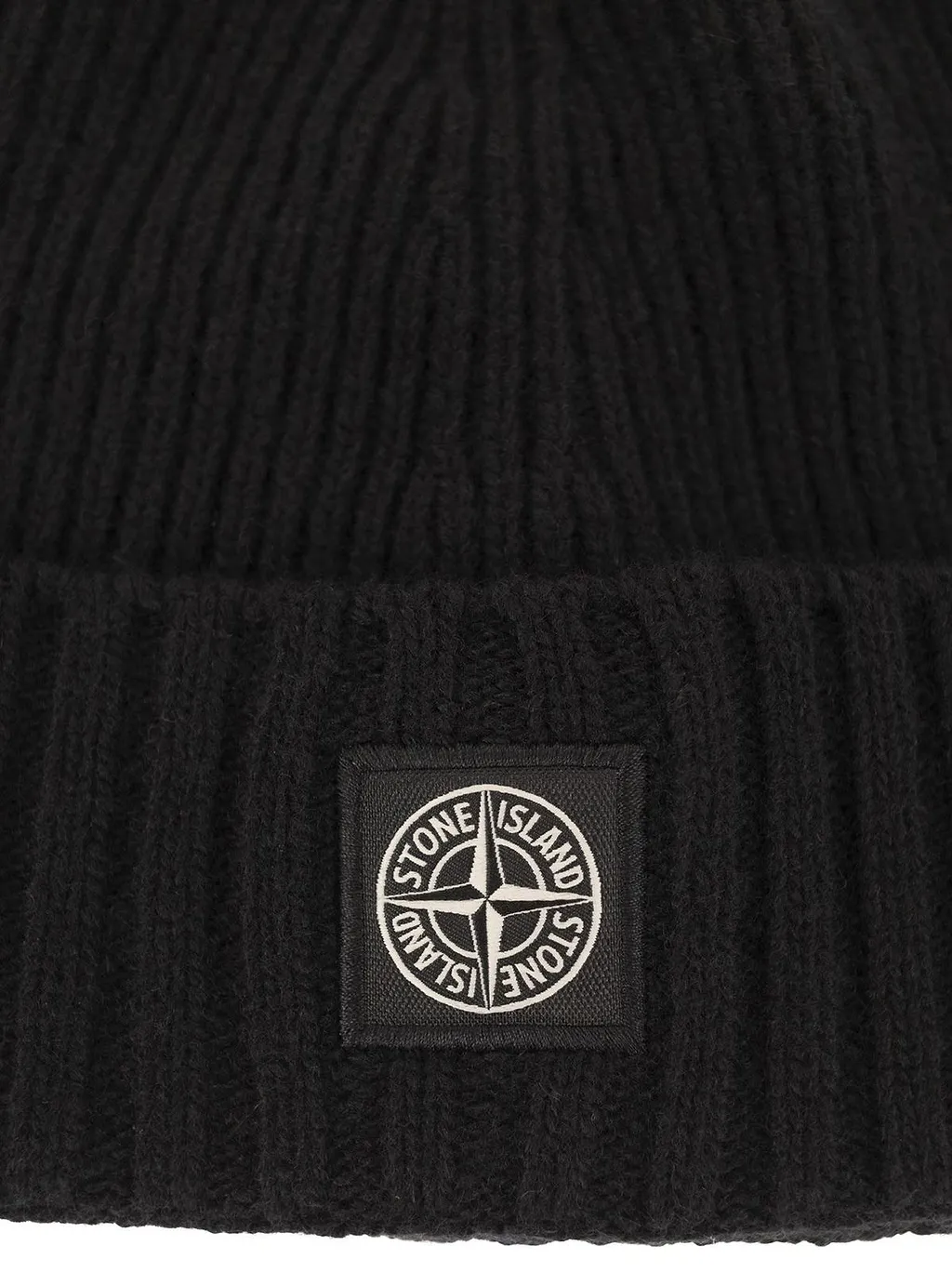 Stone Island Junior Ribbed Logo Beanie Hat