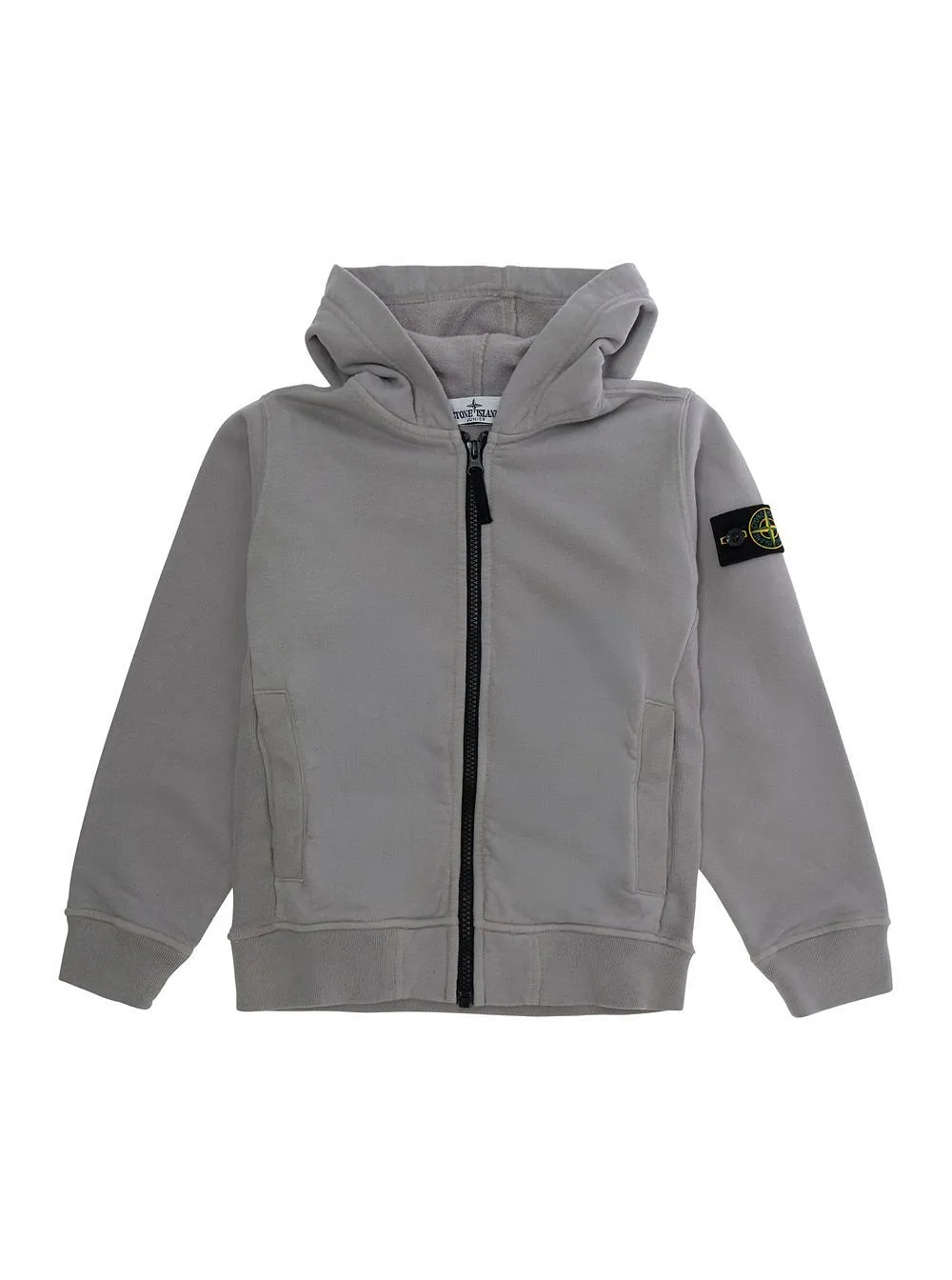 Stone Island Junior Zip Logo Patch Hoodie