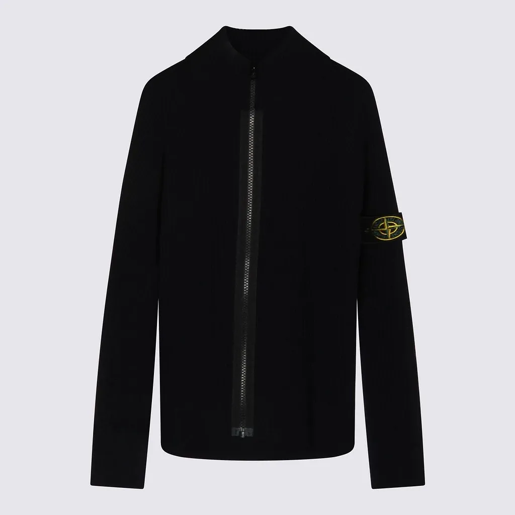 Stone Island Junior Zip-Up Knitted Sweater