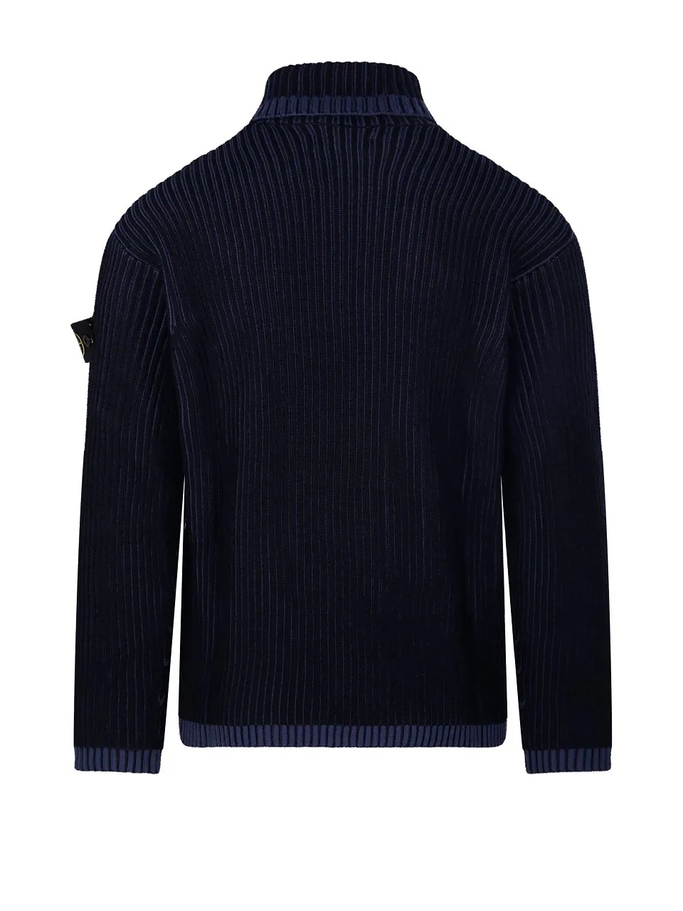 Stone Island Logo Patch Roll Neck Ribbed Jumper