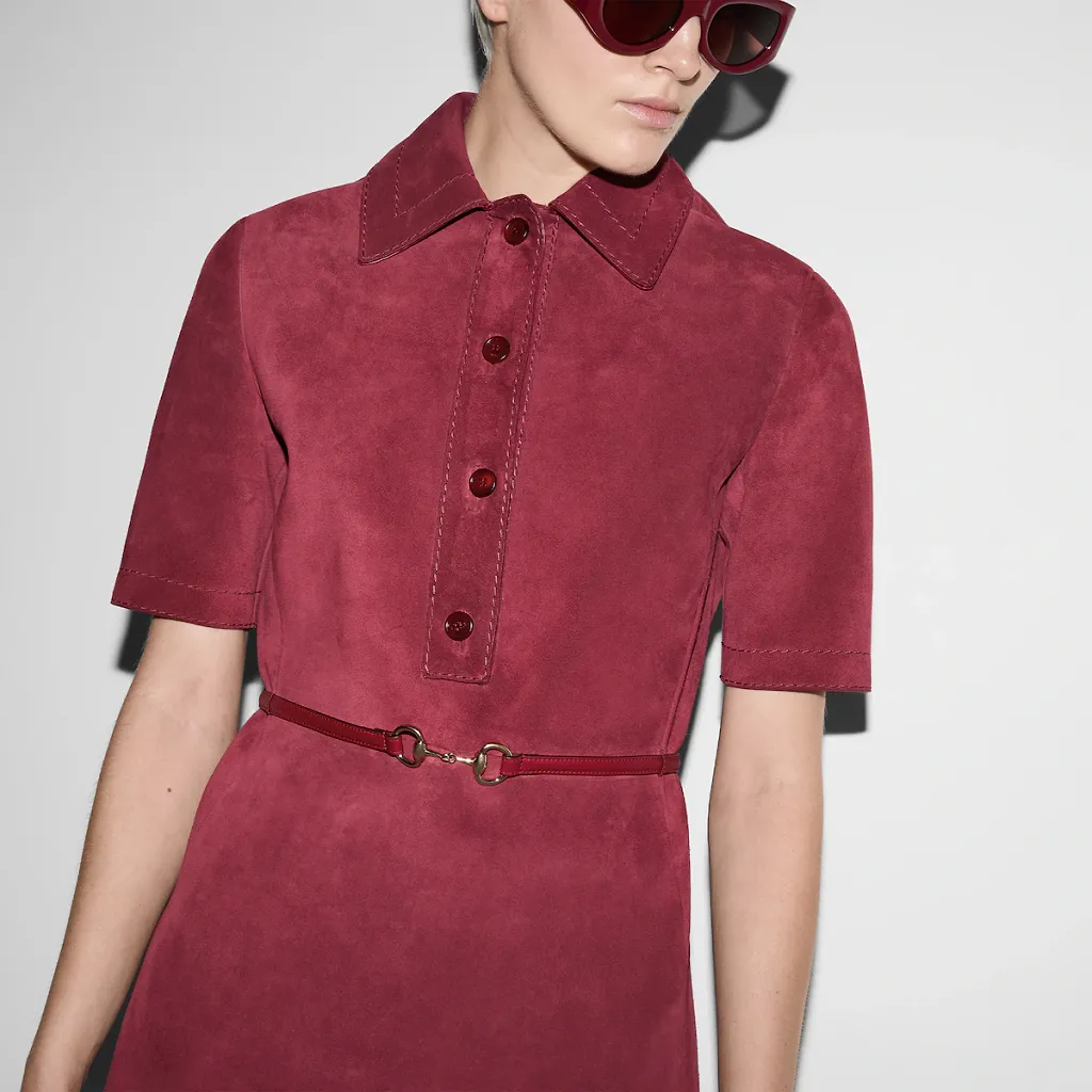 Suede Dress With Detachable Belt