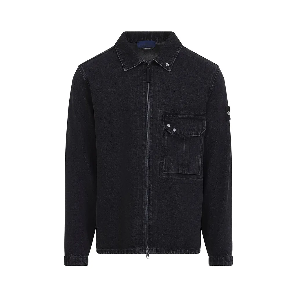Stone Island Logo Patch Zip-Up Jacket