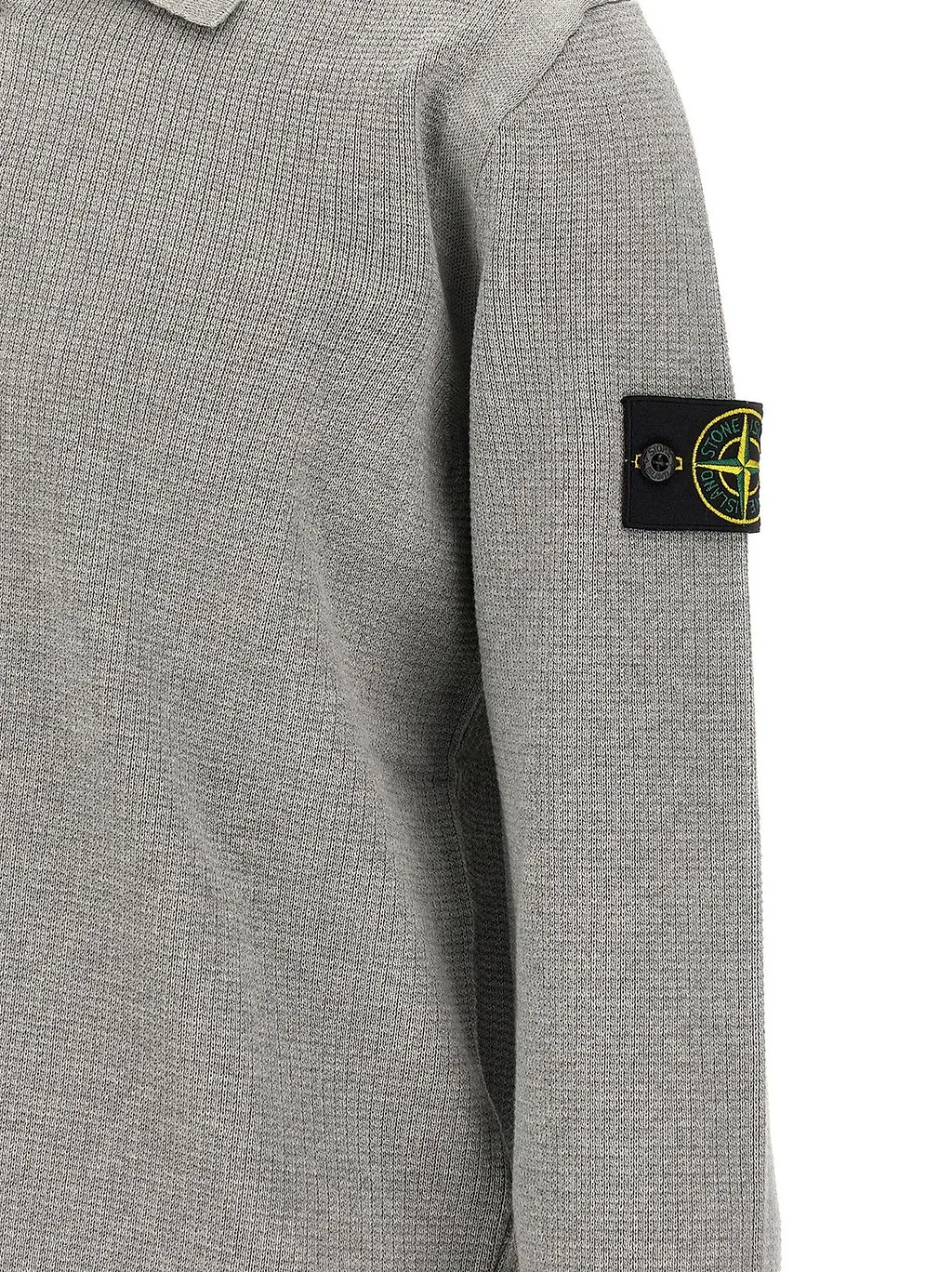 Stone Island Long-Sleeve Knit Polo Shirt