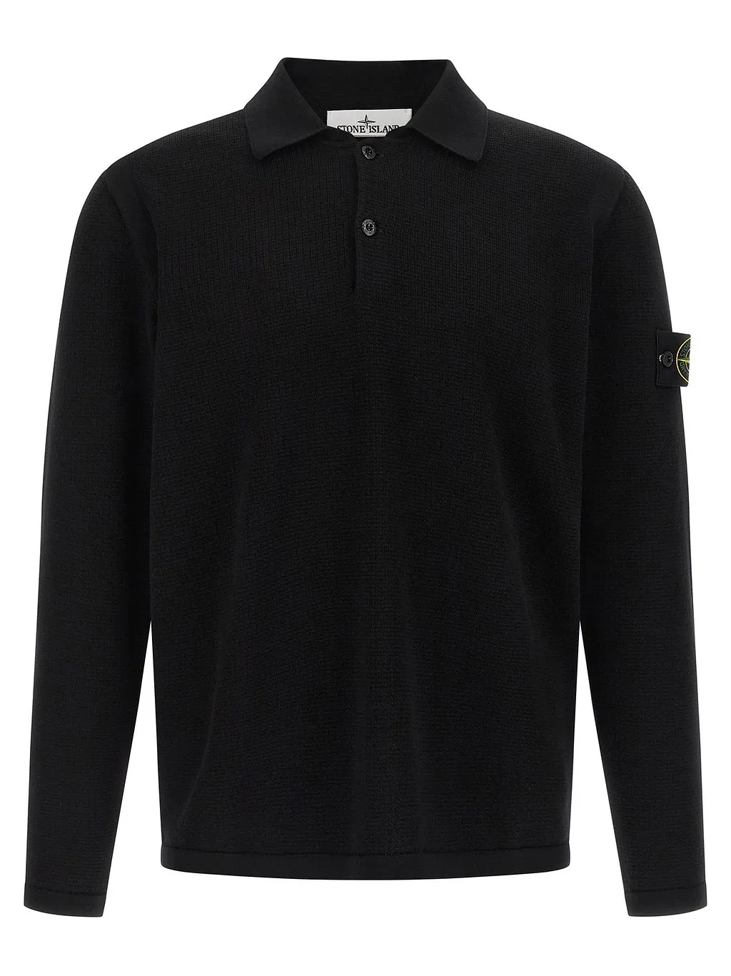 Stone Island Long-Sleeve Knit Polo Shirt