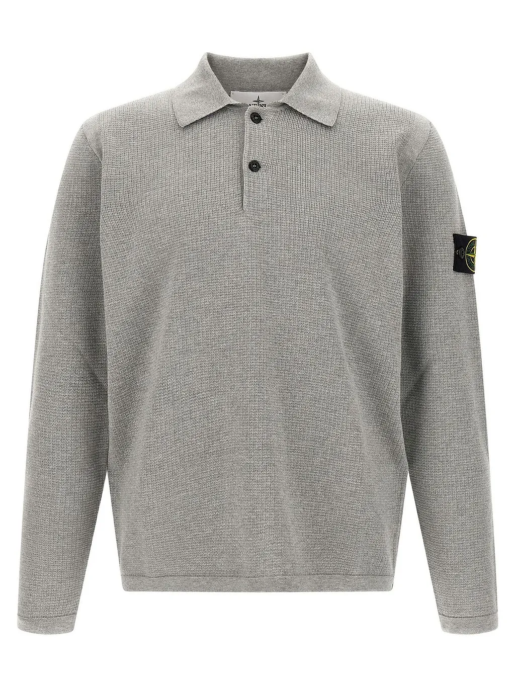 Stone Island Long-Sleeve Knit Polo Shirt