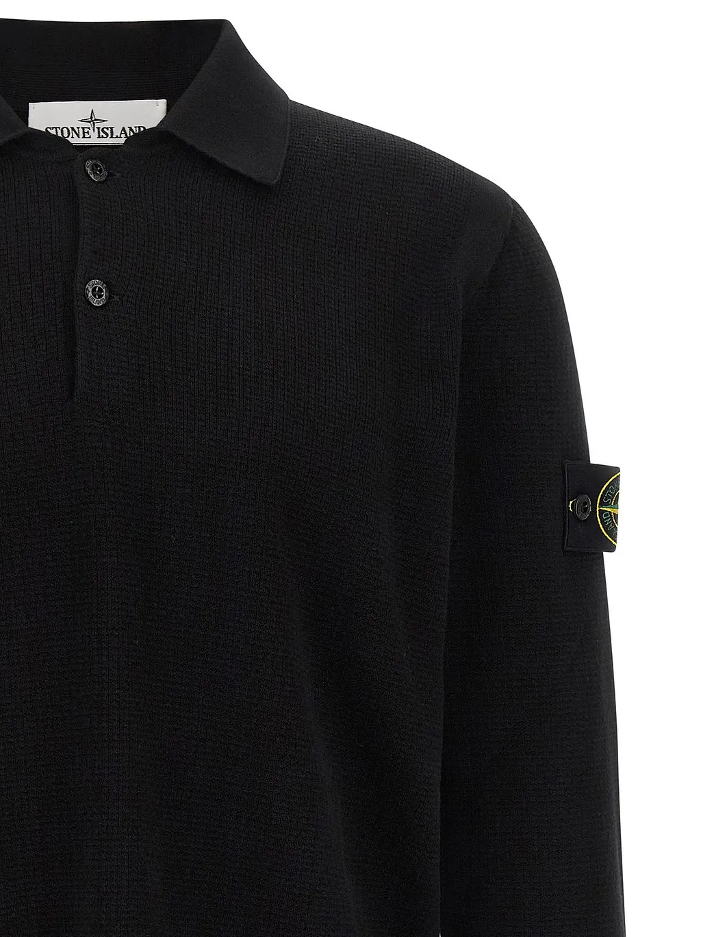 Stone Island Long-Sleeve Knit Polo Shirt