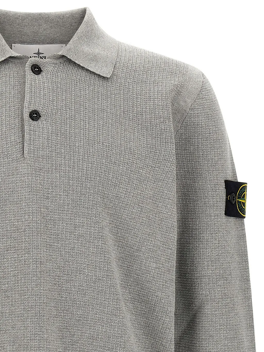 Stone Island Long-Sleeve Knit Polo Shirt