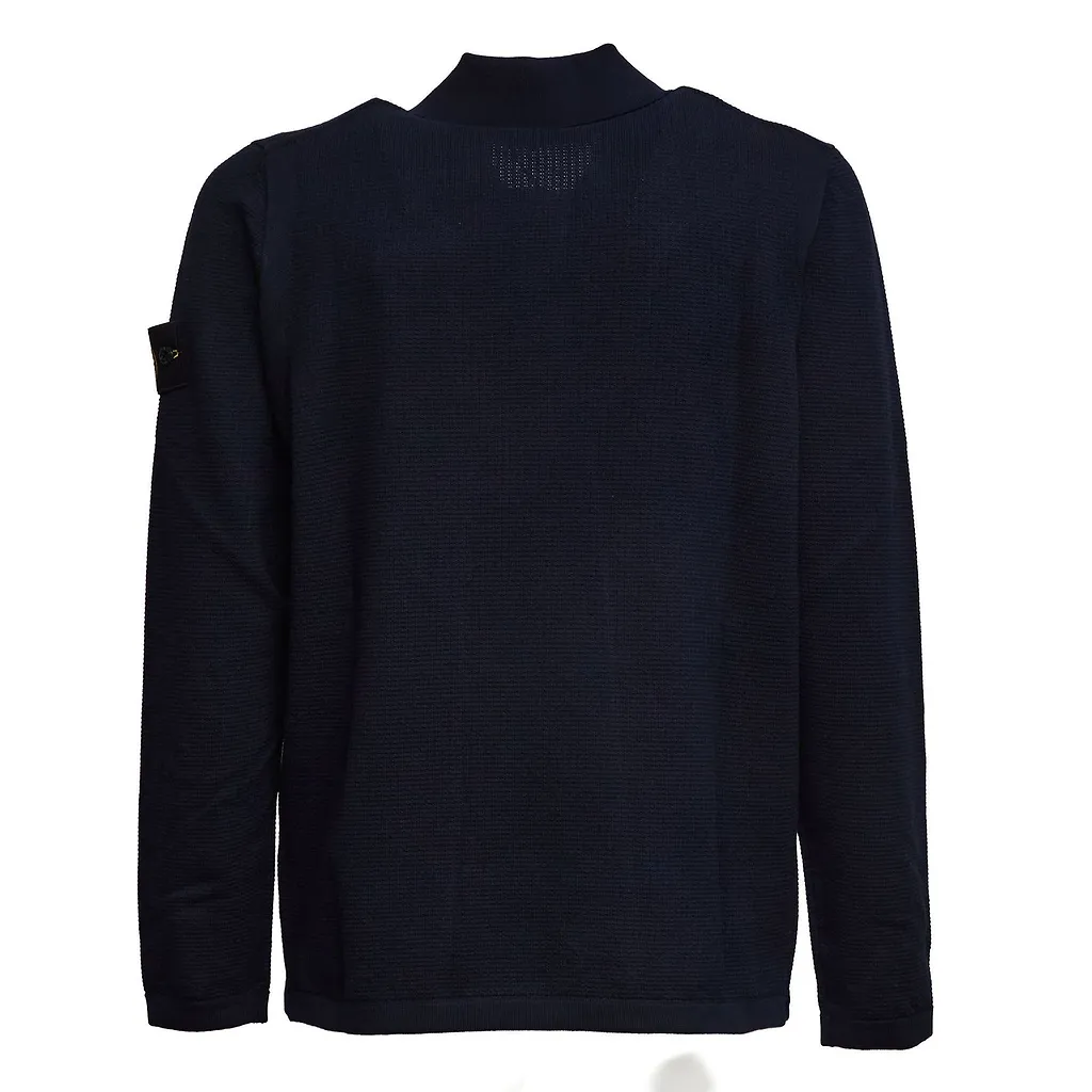Stone Island Long-Sleeved Knitted Polo Shirt
