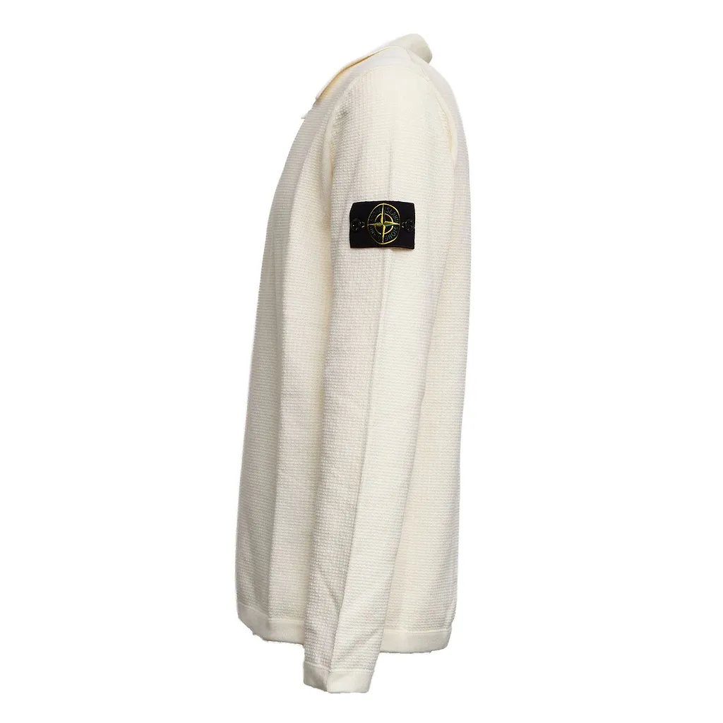 Stone Island Long-Sleeve Knit Polo Shirt