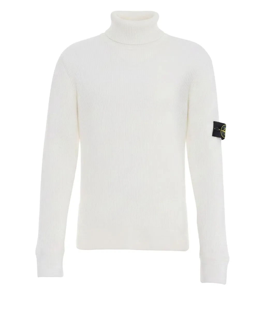 Stone Island Logo Patch Ribbed Jumper
