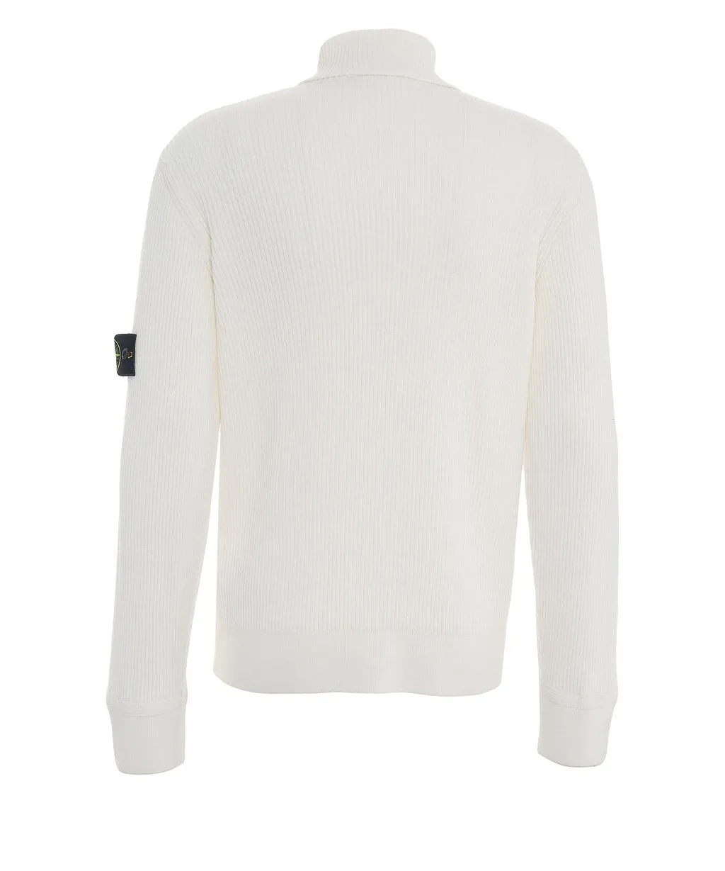Stone Island Logo Patch Ribbed Jumper