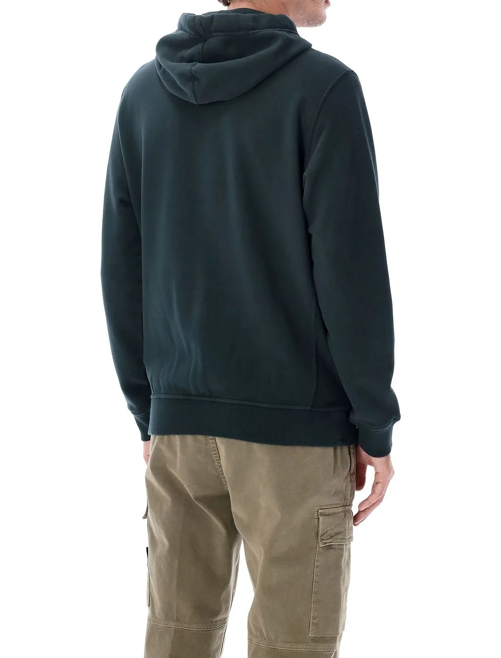 Stone Island Zip-Up Compass Patch Hoodie