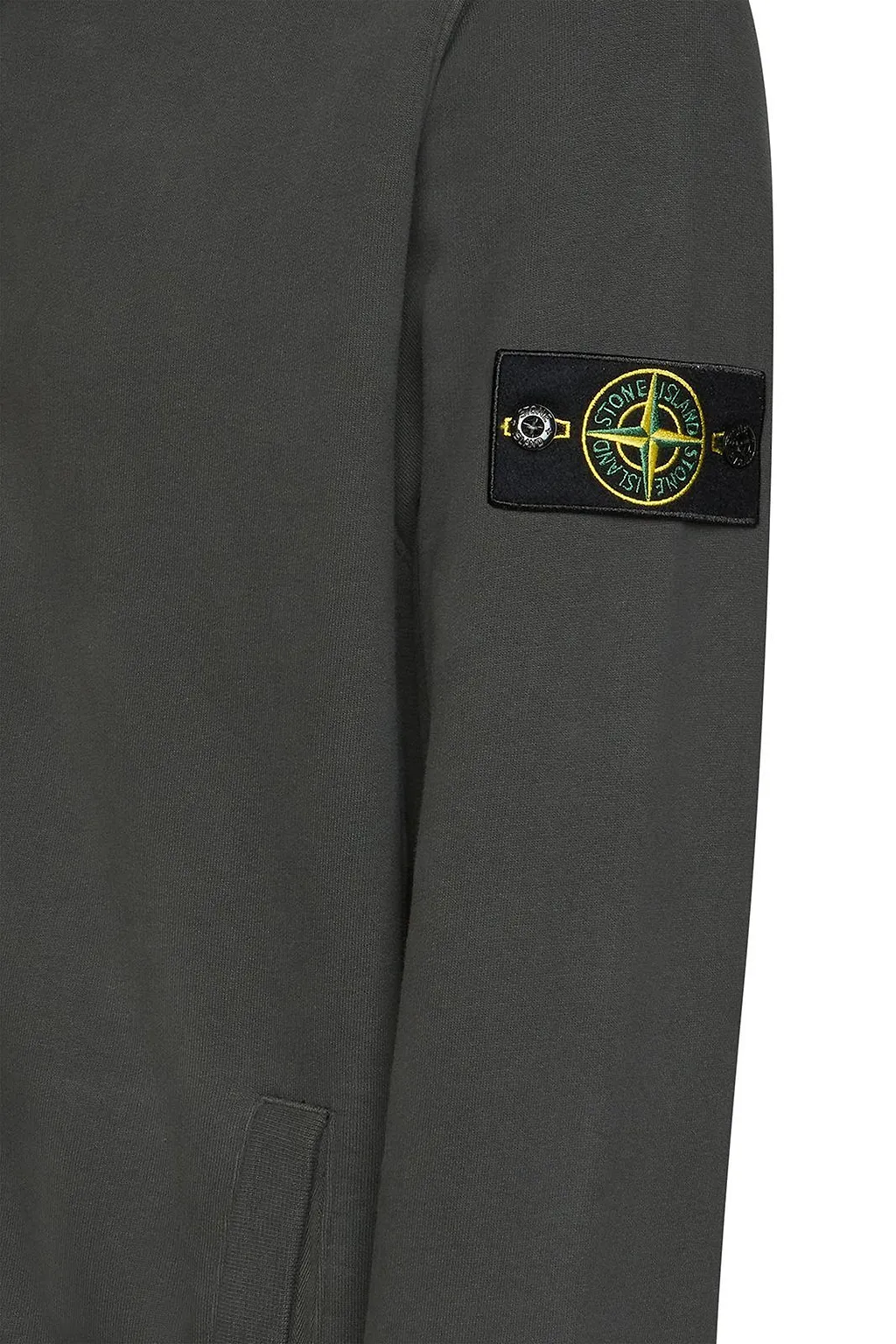 Stone Island Zip-Up Compass Patch Hoodie