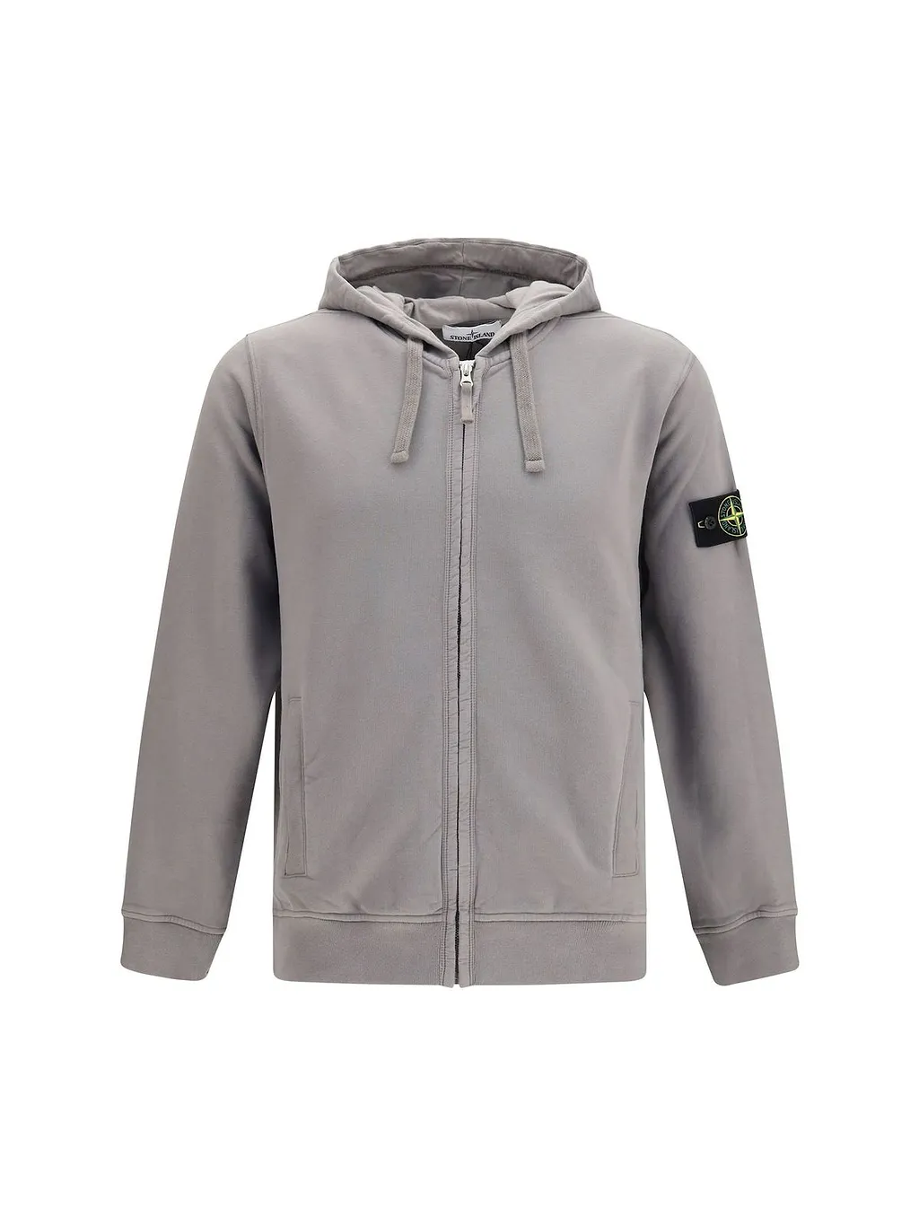 Stone Island Zip-Up Compass Patch Hoodie