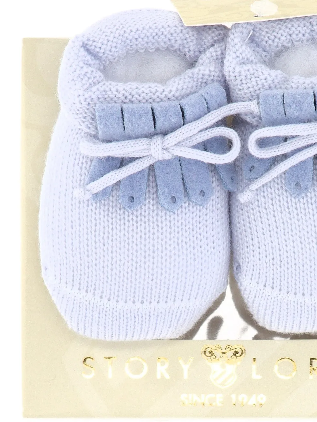 Story Loris Bow Trim Knitted Crib Shoes