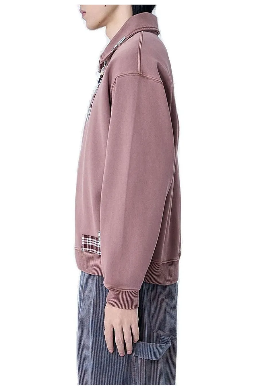 Story Mfg. Half-Zip Patchwork Sweatshirt