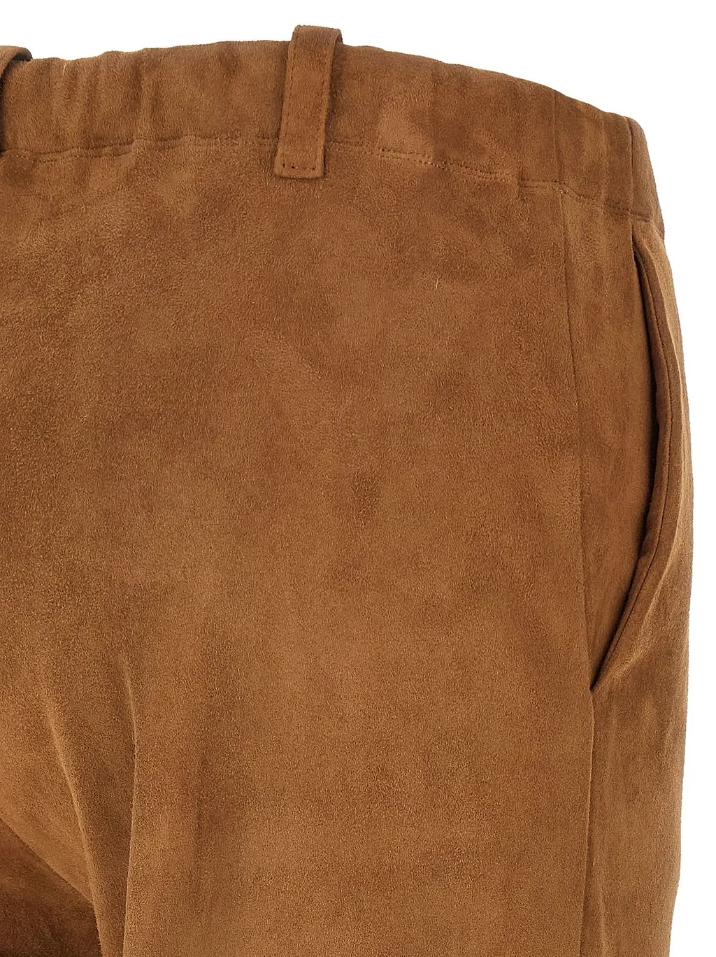 Oswald Suede Straight-Leg Pants