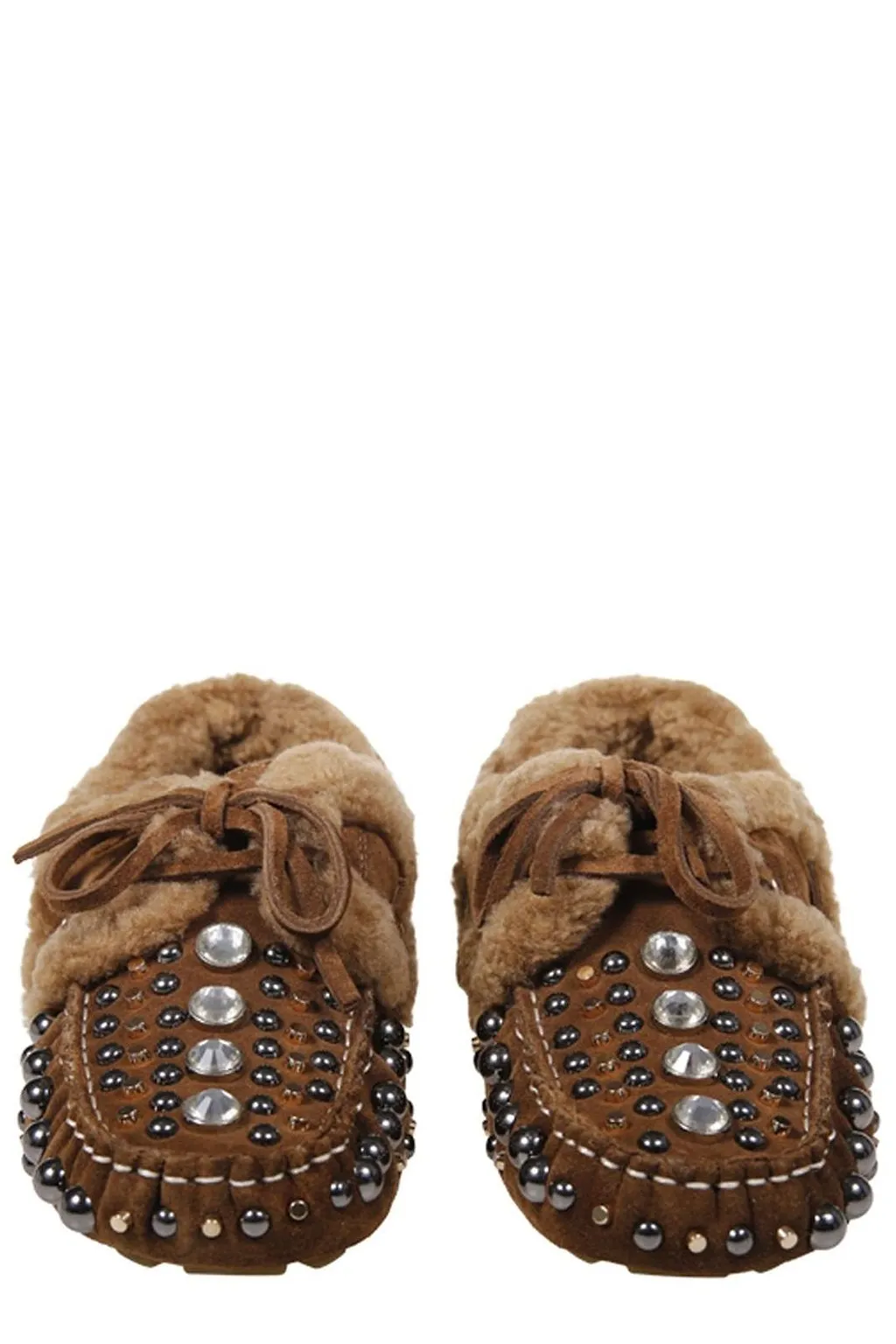 Strategia R54 Studded Shearling Moccasins