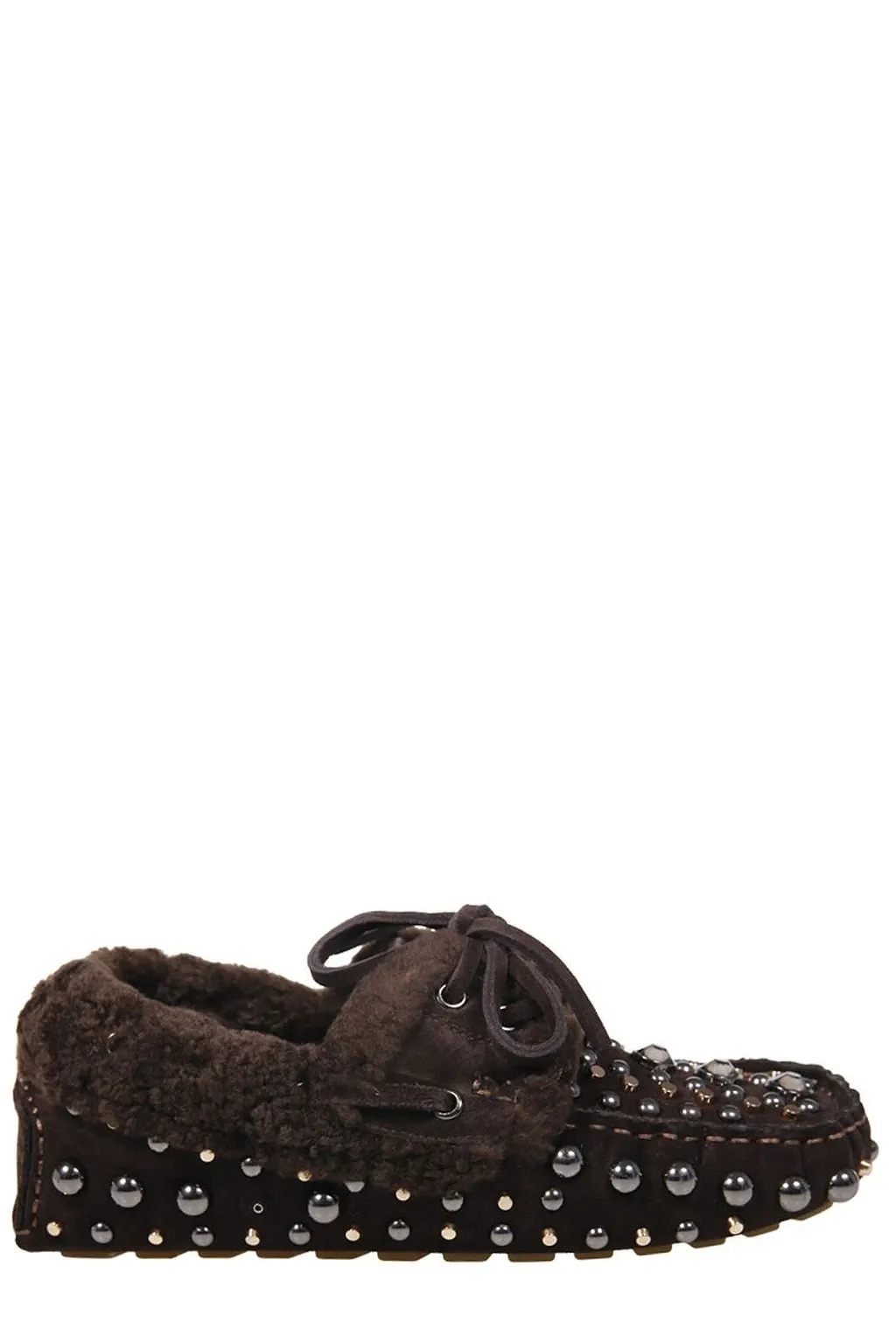 Strategia R54 Studded Shearling Moccasins