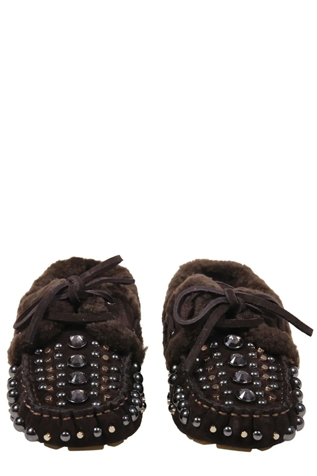 Strategia R54 Studded Shearling Moccasins