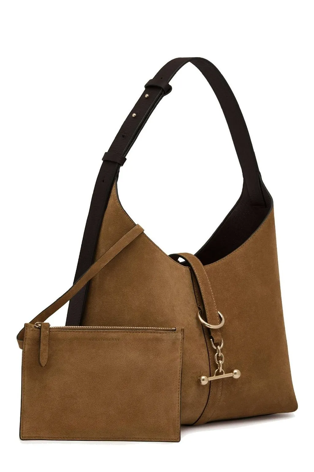 Bar-Detail Strapped Shoulder Bag