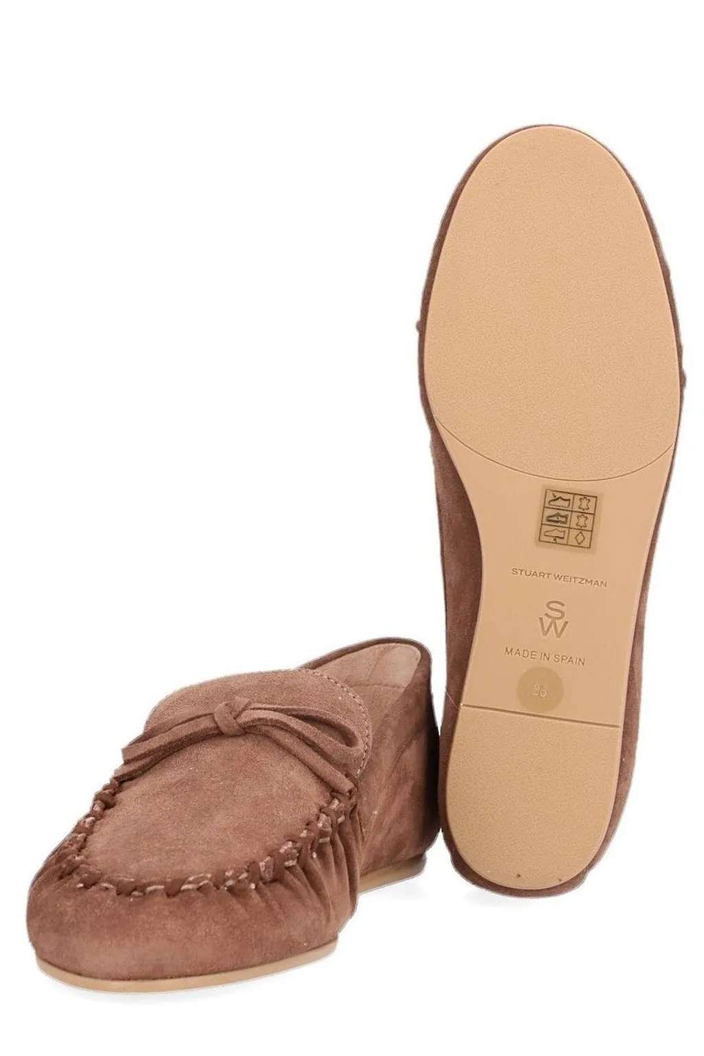 Stuart Weitzman Britt Bow Moccasin Flat Shoes