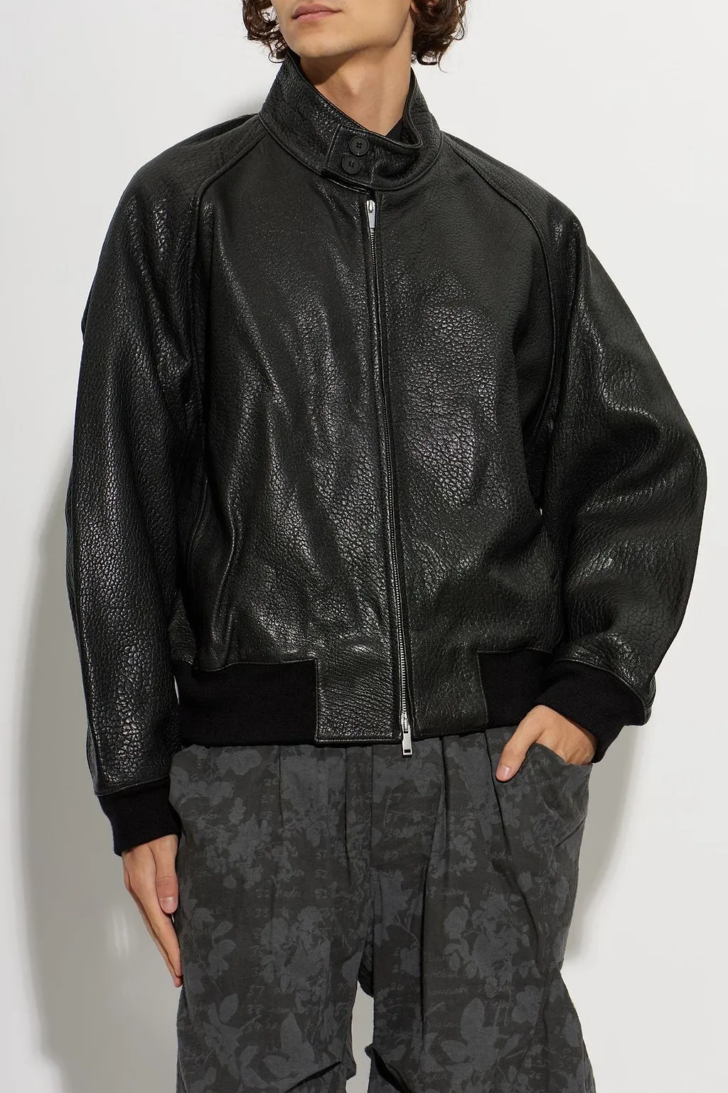 Studio Nicholson Overstand Leather Jacket