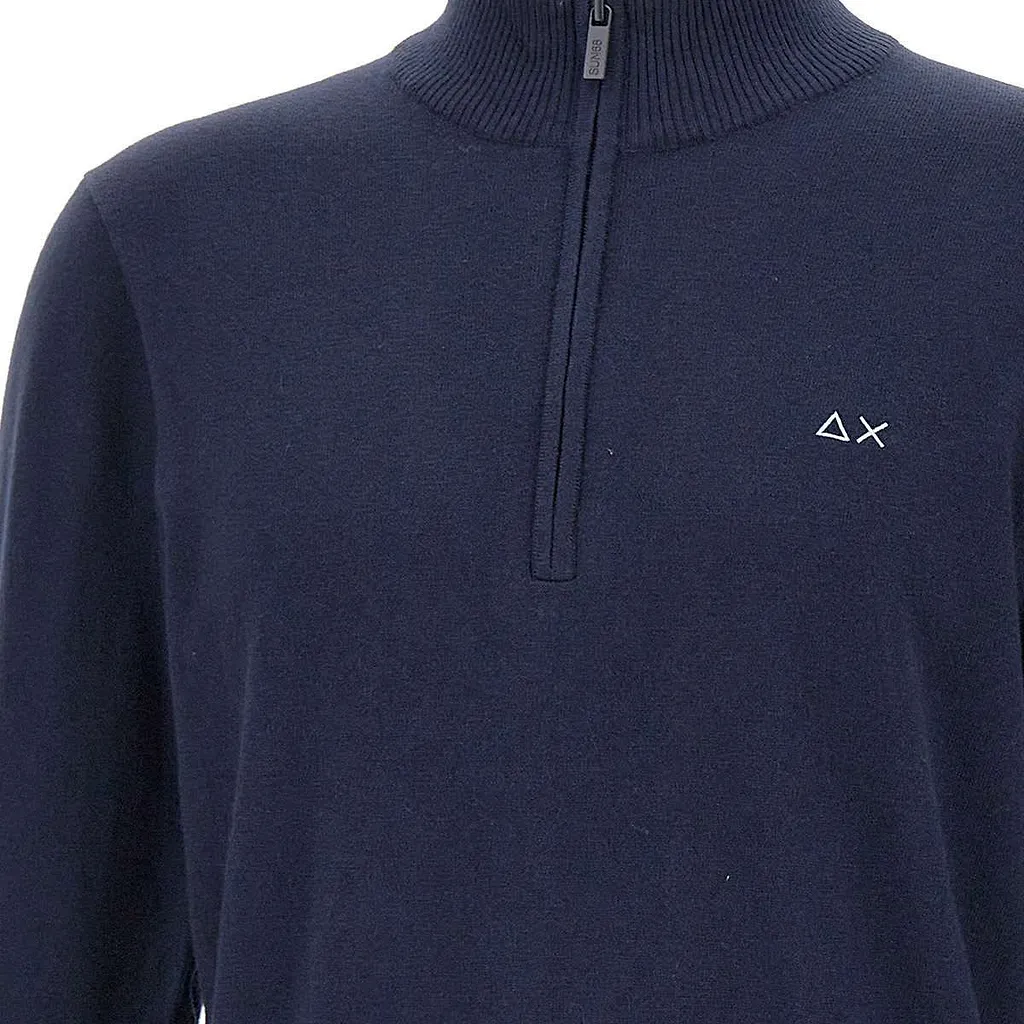 Sun 68 Half Zip High Collar Sweater
