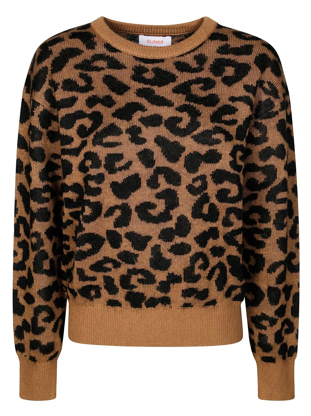 Sun 68 Leopard Printed Crewneck Knitted Jumper