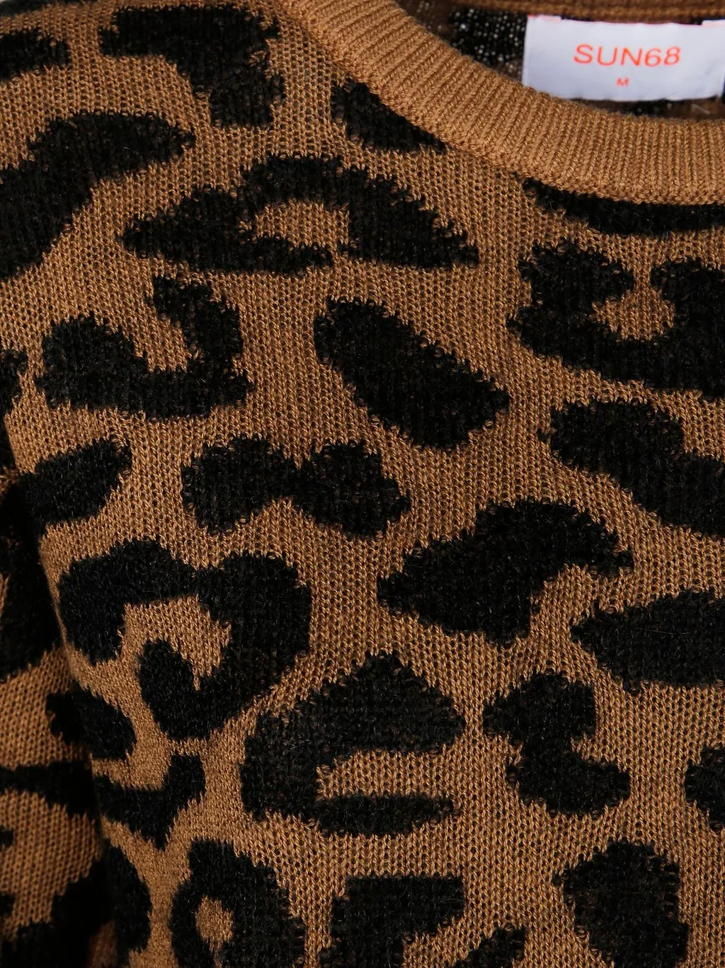 Sun 68 Leopard Printed Crewneck Knitted Jumper