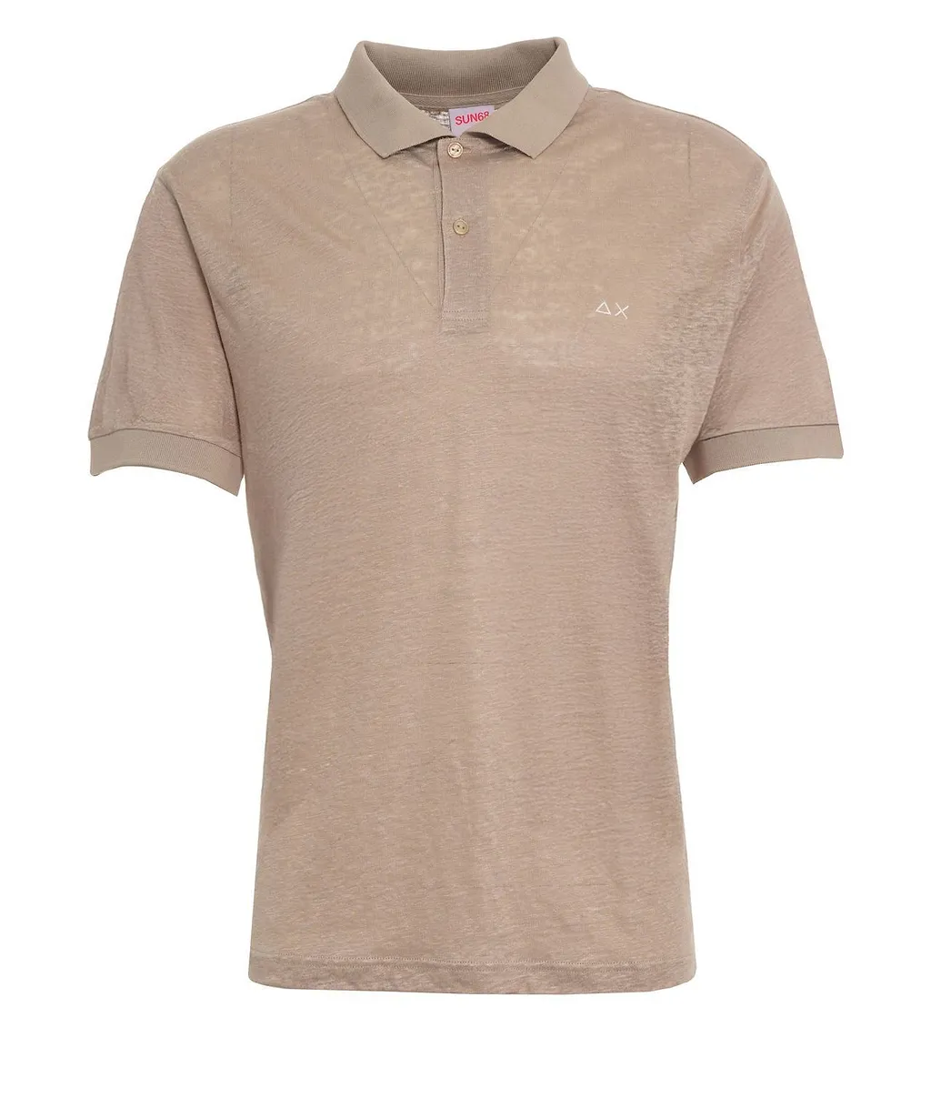 Sun 68 Logo Embroidered Jersey Polo Shirt