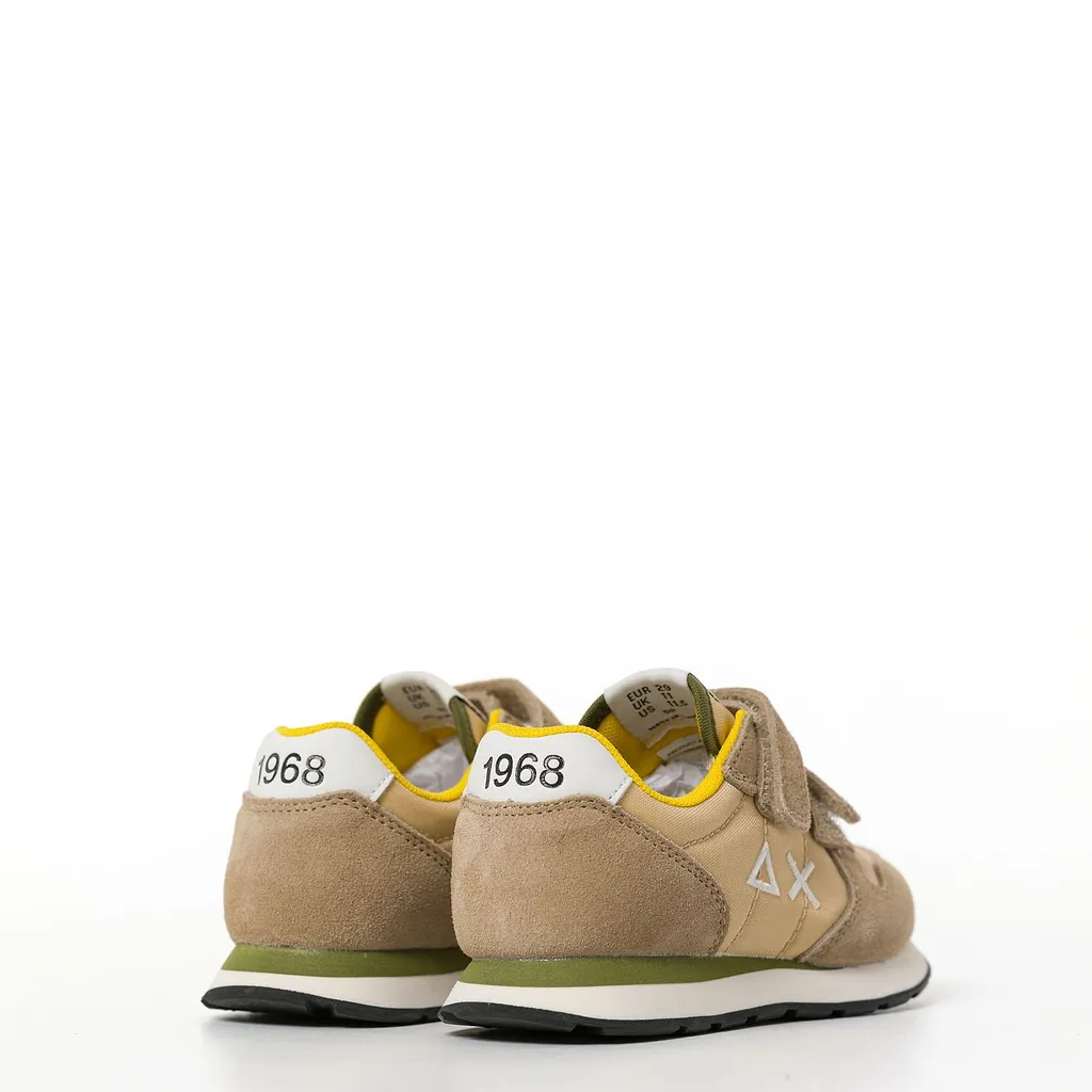 Sun 68 Logo Embroidered Round Toe Sneakers